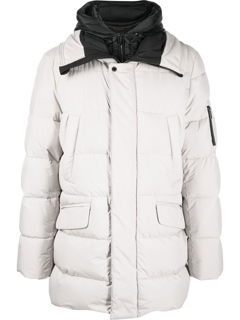 Moorer zip-up padded down jacket - Neutrals von Moorer