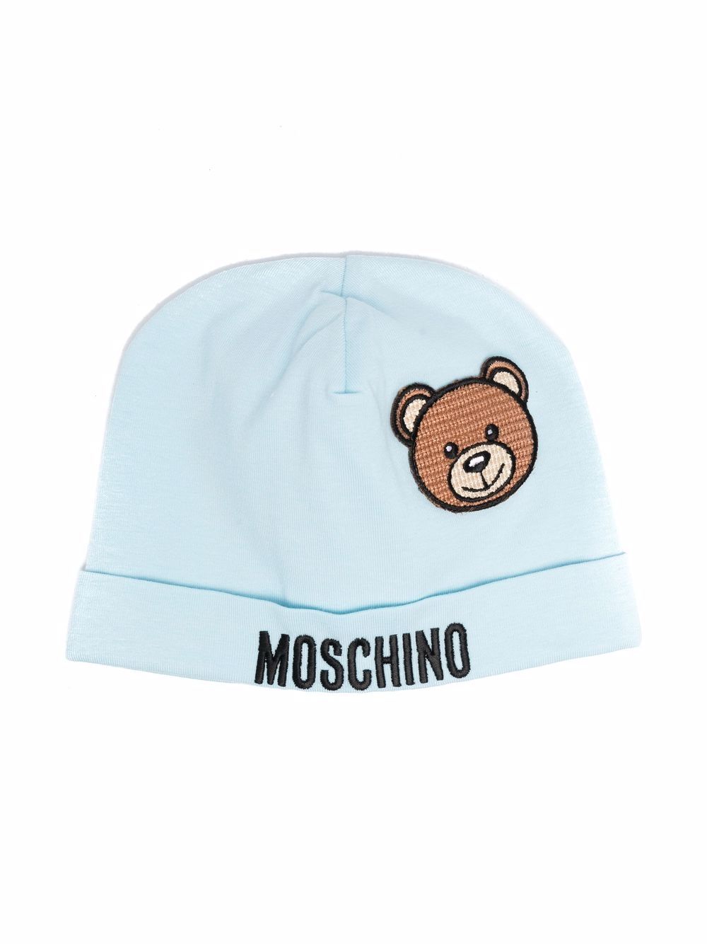 Moschino Kids Teddy Bear logo beanie - Blue von Moschino Kids