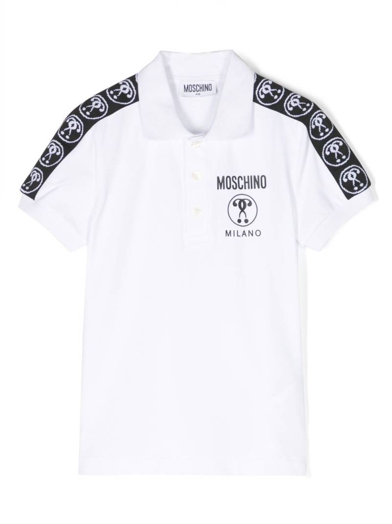 Moschino Kids Double Question Mark polo shirt - White von Moschino Kids