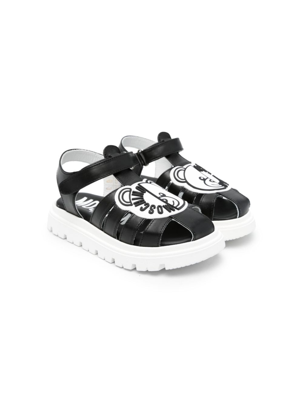 Moschino Kids Leo Teddy-appliqué sandals - Black von Moschino Kids