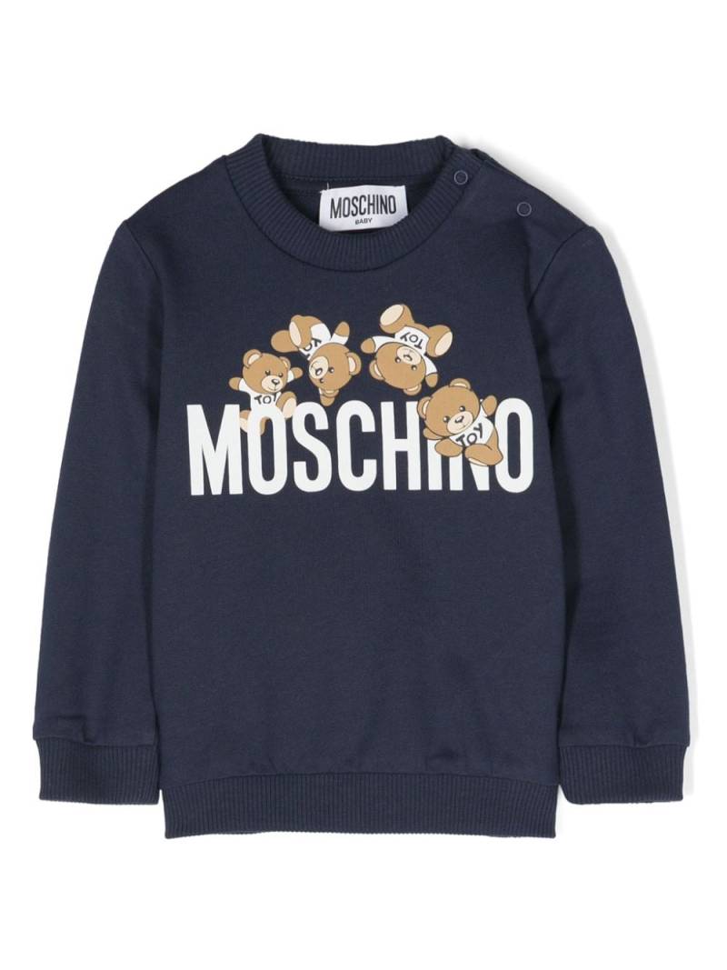 Moschino Kids Leo Teddy-print sweatshirt - Blue von Moschino Kids