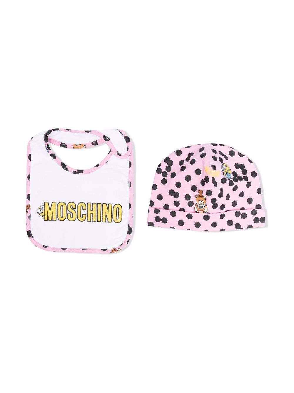 Moschino Kids Minion-Teddy Bear print hat set - Pink von Moschino Kids