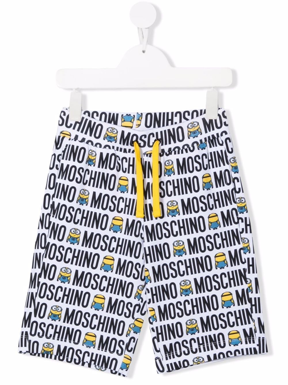 Moschino Kids Minions all-over logo print shorts - White von Moschino Kids