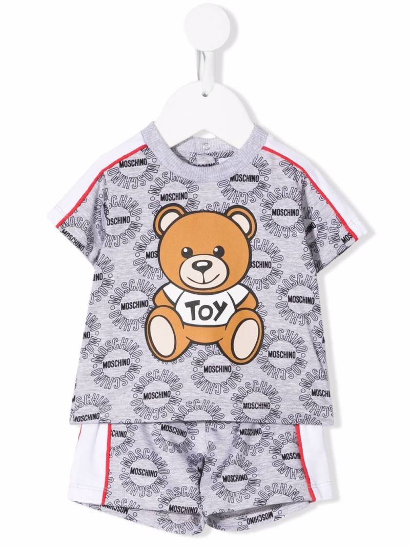 Moschino Kids Teddy Bear all-over logo-print shorts set - Grey von Moschino Kids