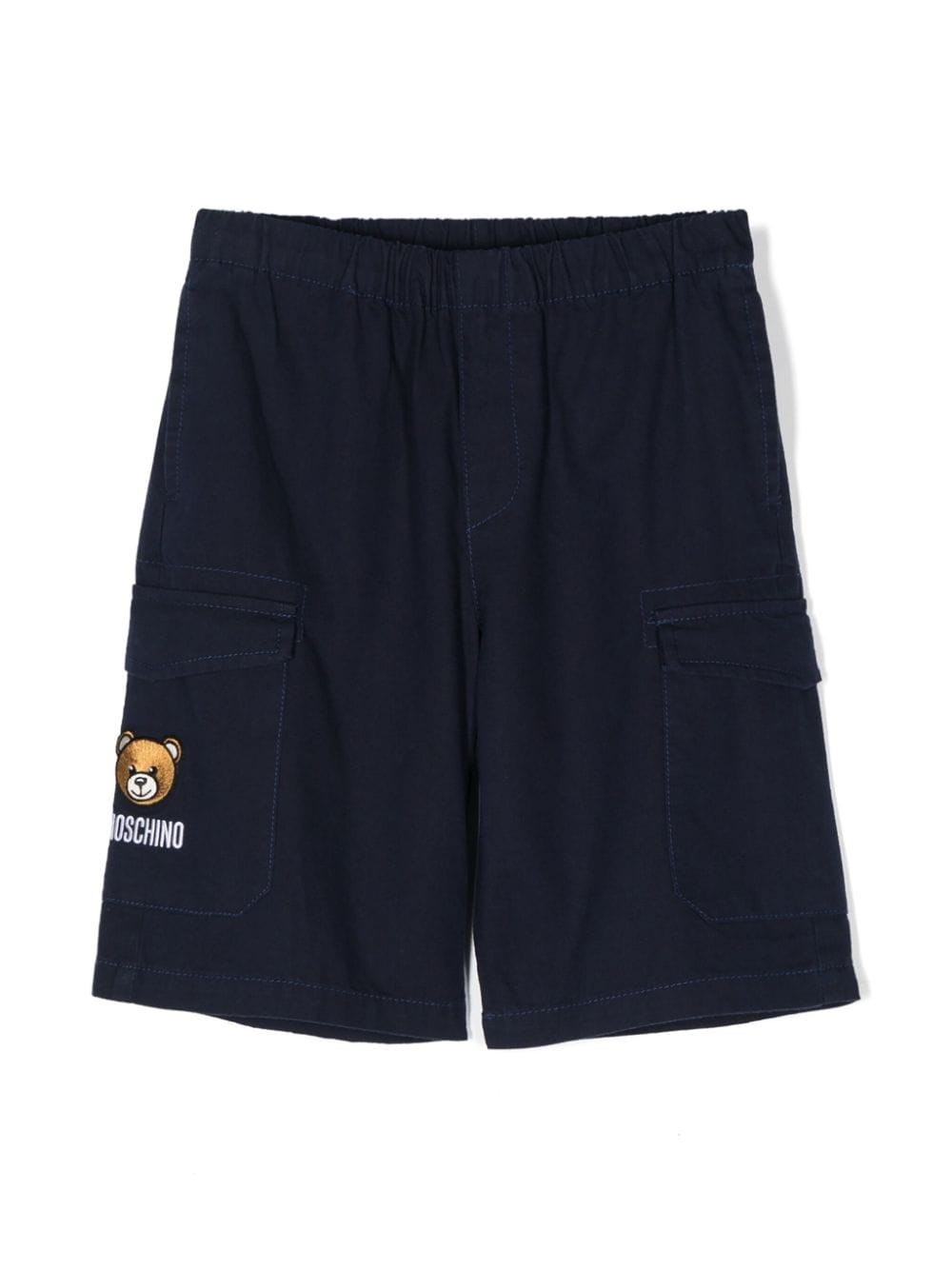 Moschino Kids Teddy Bear-appliqué cargo shorts - Blue von Moschino Kids