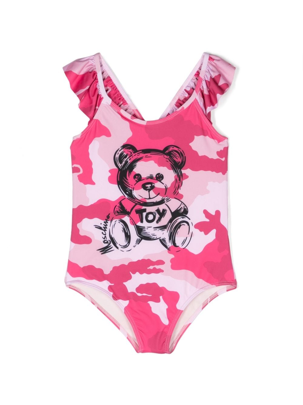 Moschino Kids Teddy Bear camouflage-print swimsuit - Pink von Moschino Kids