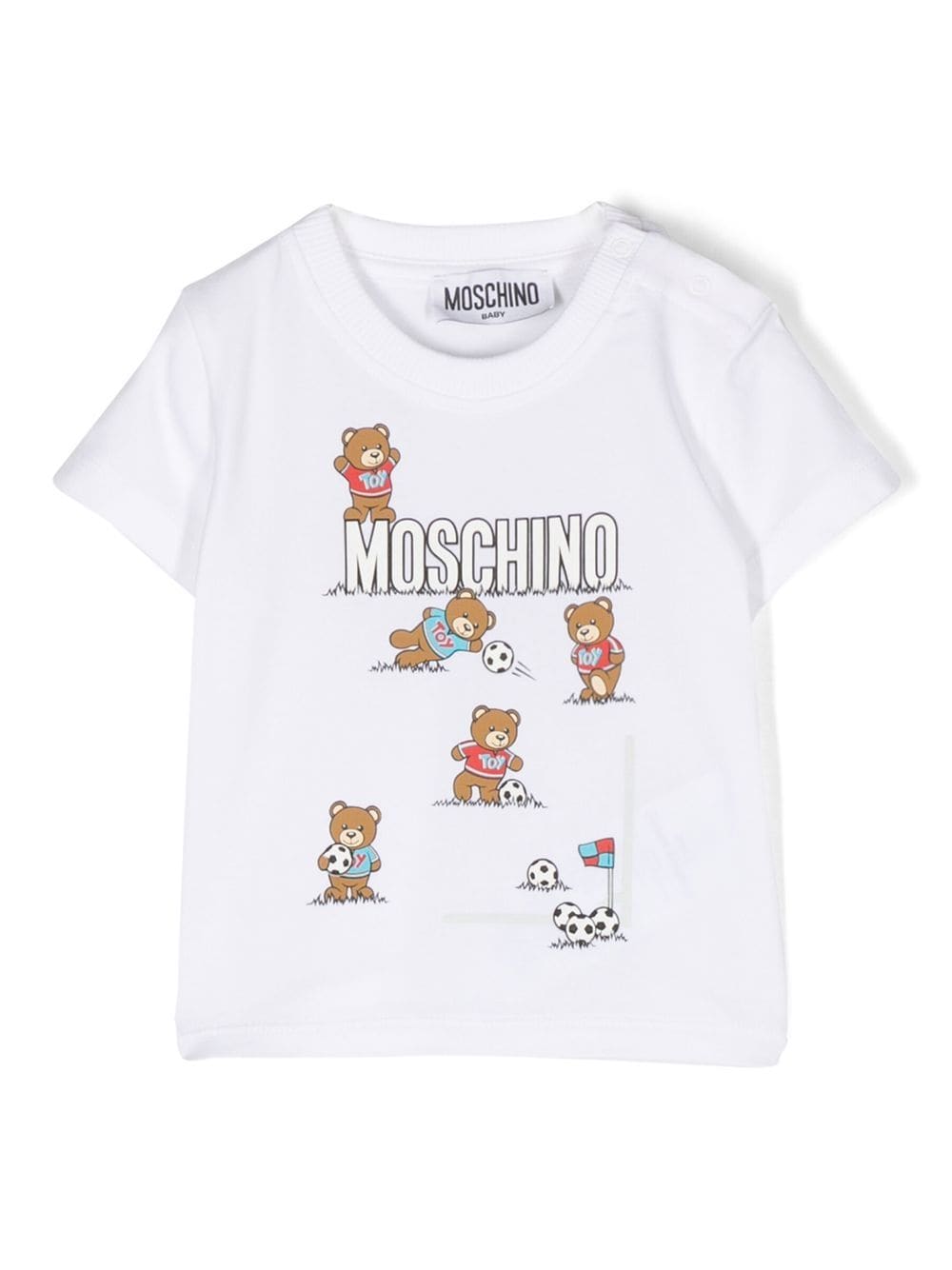 Moschino Kids Teddy Bear cotton T-Shirt - White von Moschino Kids