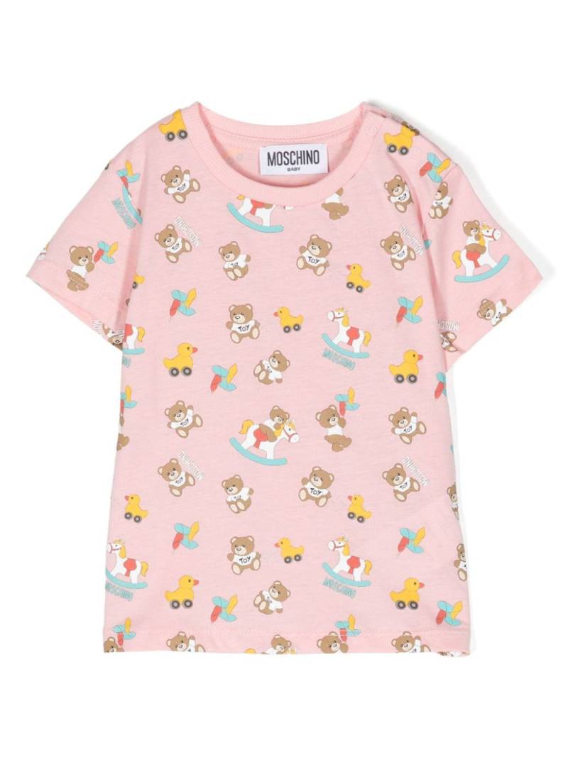 Moschino Kids Teddy Bear cotton T-shirt - Pink von Moschino Kids