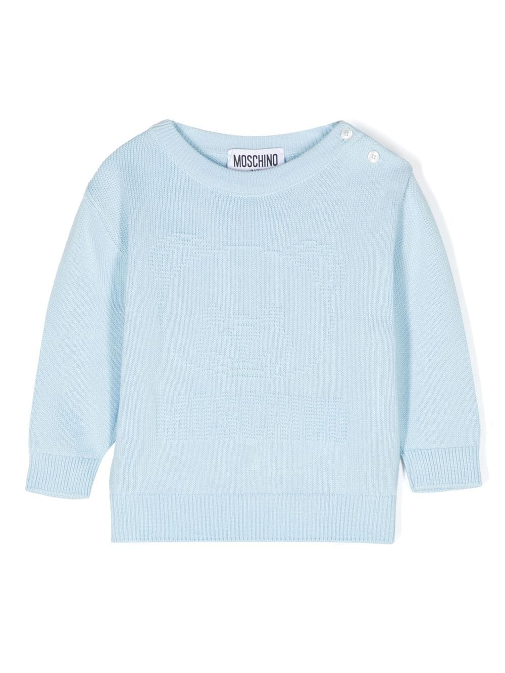 Moschino Kids Teddy Bear cotton jumper - Blue von Moschino Kids