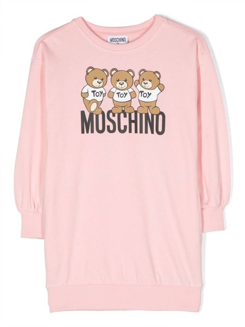 Moschino Kids Teddy Bear cotton midi dress - Pink von Moschino Kids