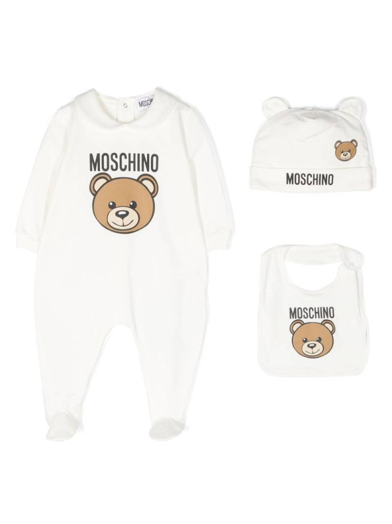 Moschino Kids Teddy Bear cotton pajamas (set of three) - White von Moschino Kids