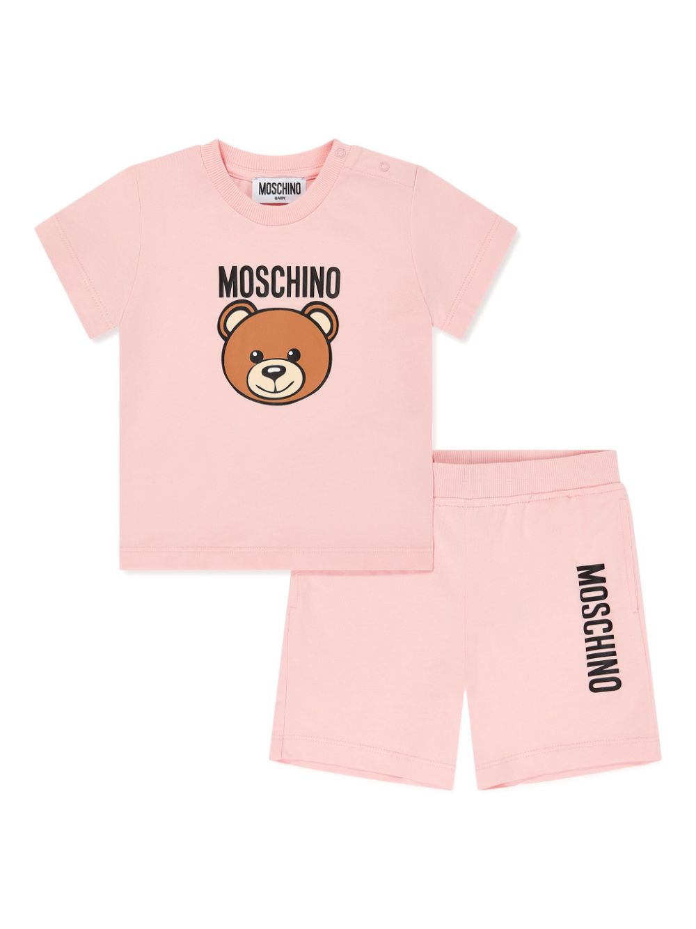 Moschino Kids Teddy Bear cotton short set - Pink von Moschino Kids