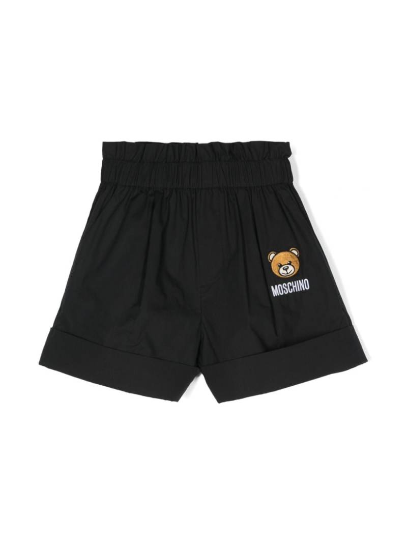 Moschino Kids Teddy Bear cotton shorts - Black von Moschino Kids