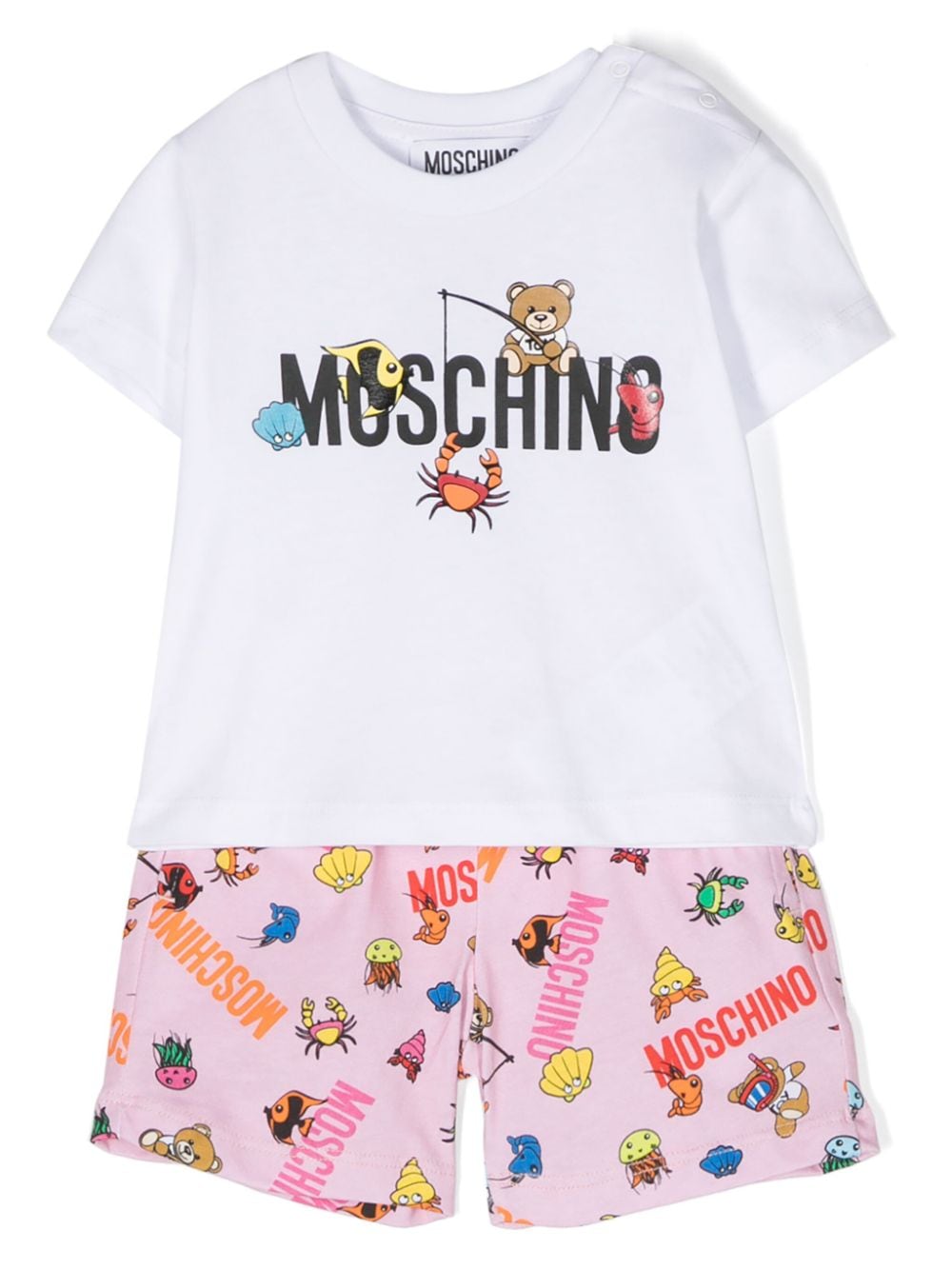 Moschino Kids Teddy Bear cotton shorts set - Pink von Moschino Kids
