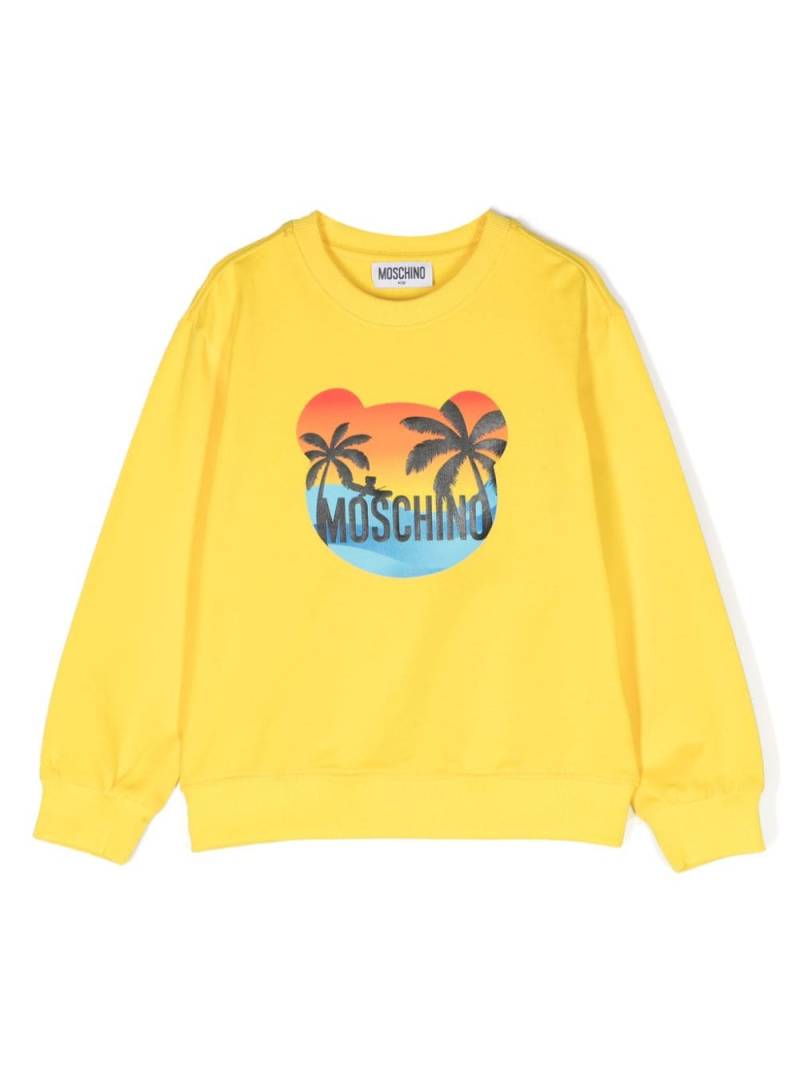 Moschino Kids Teddy Bear cotton sweatshirt - Yellow von Moschino Kids