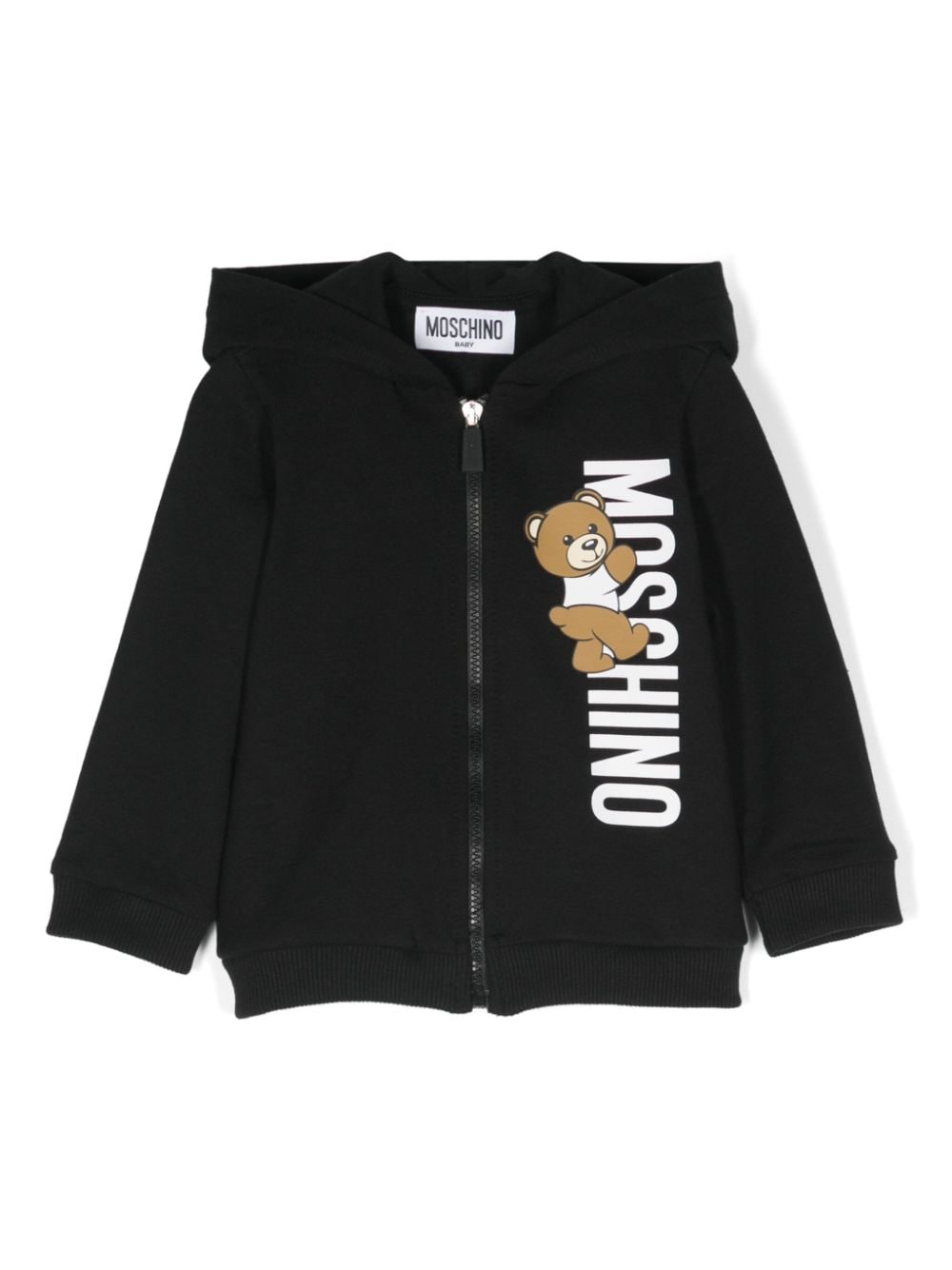 Moschino Kids Teddy Bear cotton zip-up hoodie - Black von Moschino Kids