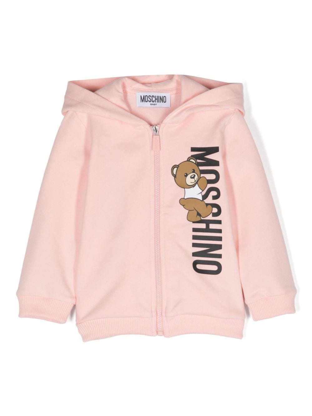 Moschino Kids Teddy Bear cotton zip-up hoodie - Pink von Moschino Kids