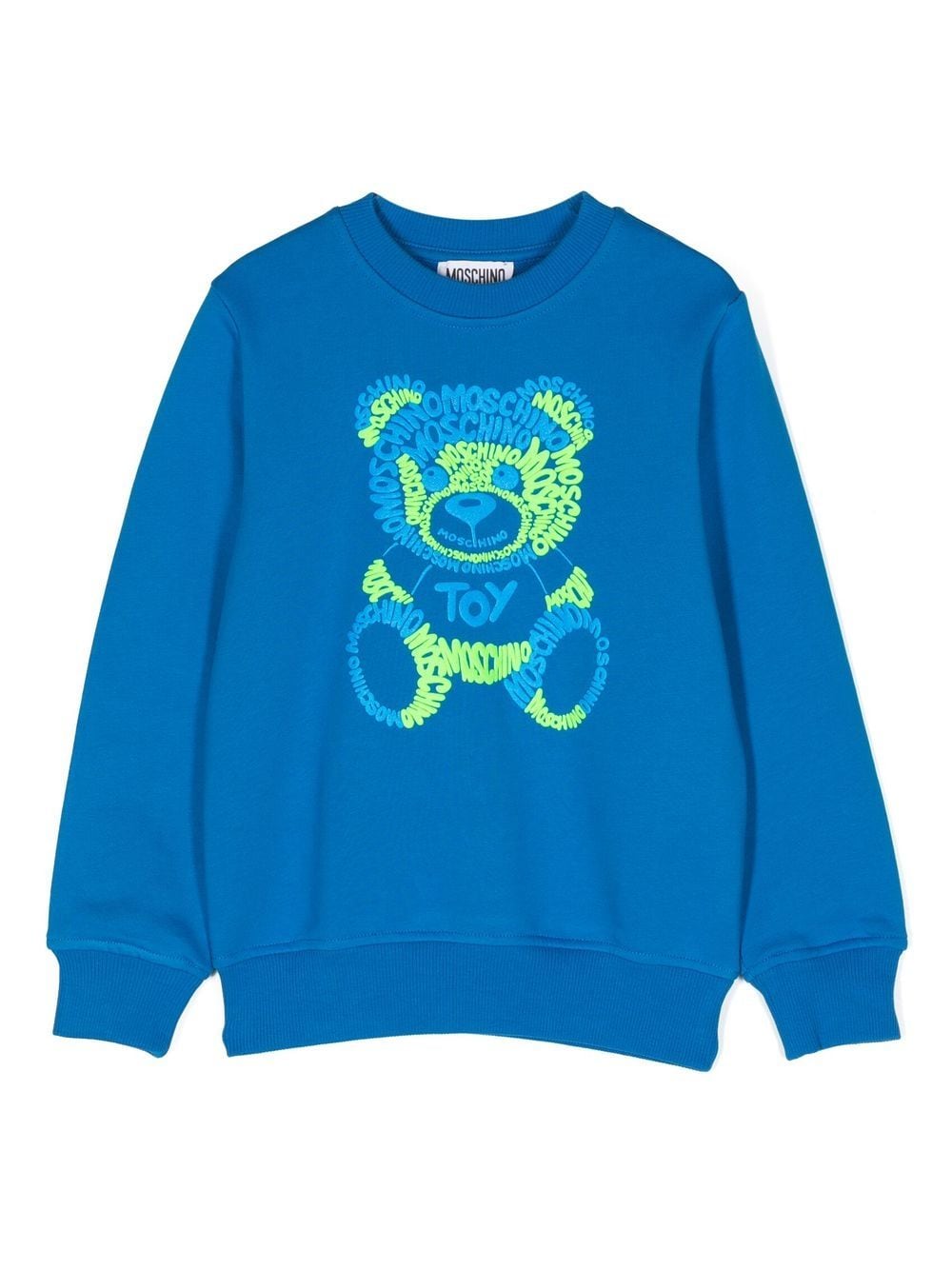 Moschino Kids Teddy Bear debossed-print sweatshirt - Blue von Moschino Kids