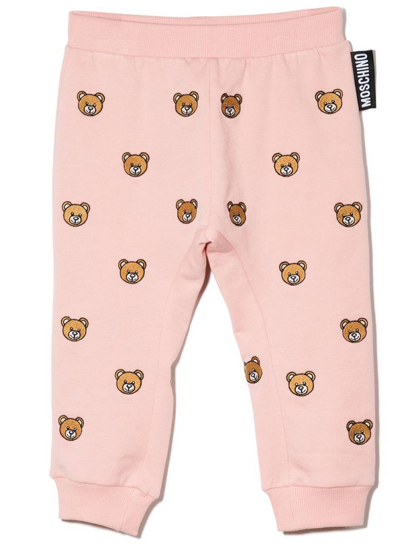 Moschino Kids Teddy Bear-embroidered track pants - Pink von Moschino Kids