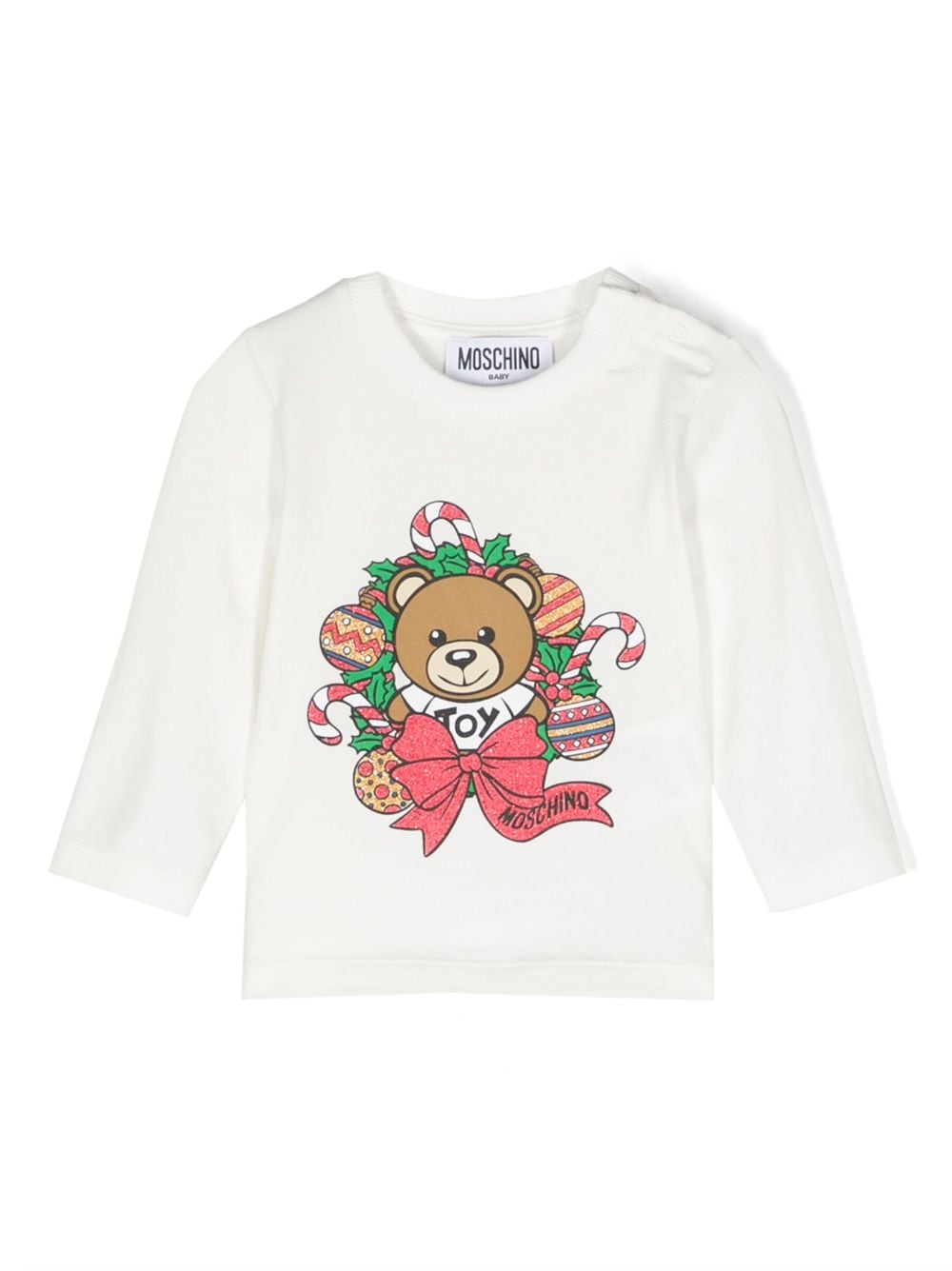Moschino Kids Teddy Bear glitter-detail T-shirt - White von Moschino Kids