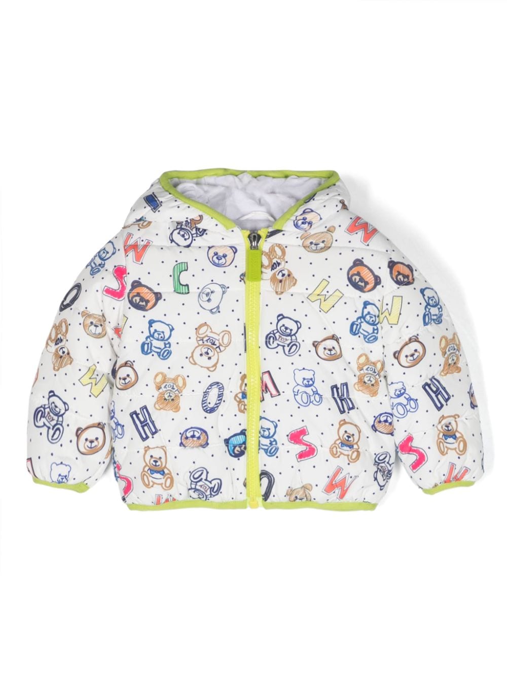 Moschino Kids Teddy Bear hooded padded jacket - White von Moschino Kids