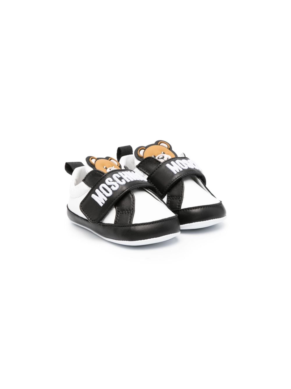 Moschino Kids Teddy Bear leather pre-walkers - White von Moschino Kids