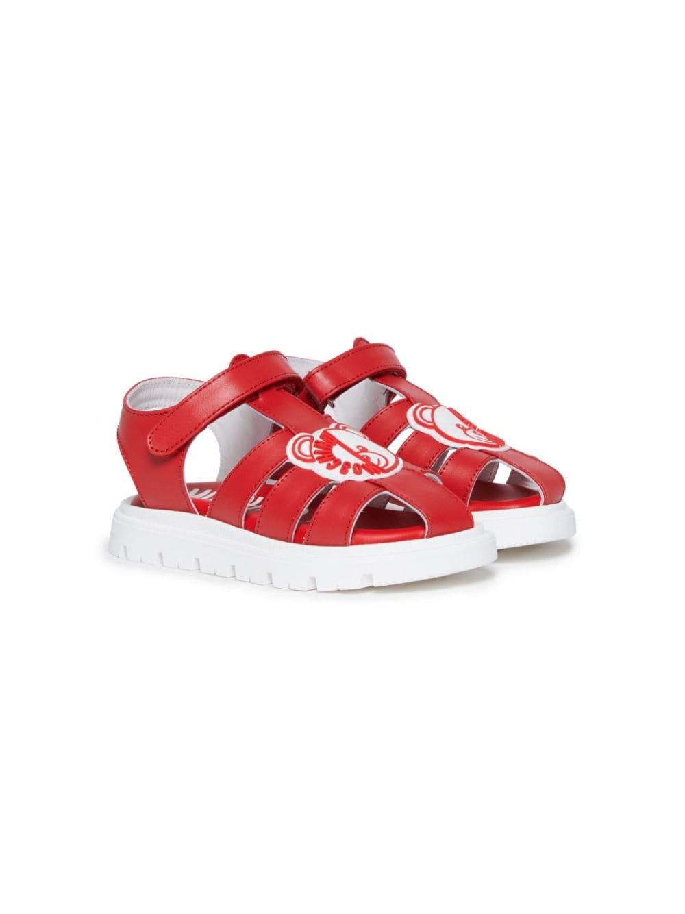 Moschino Kids Teddy Bear leather sandals - Red von Moschino Kids