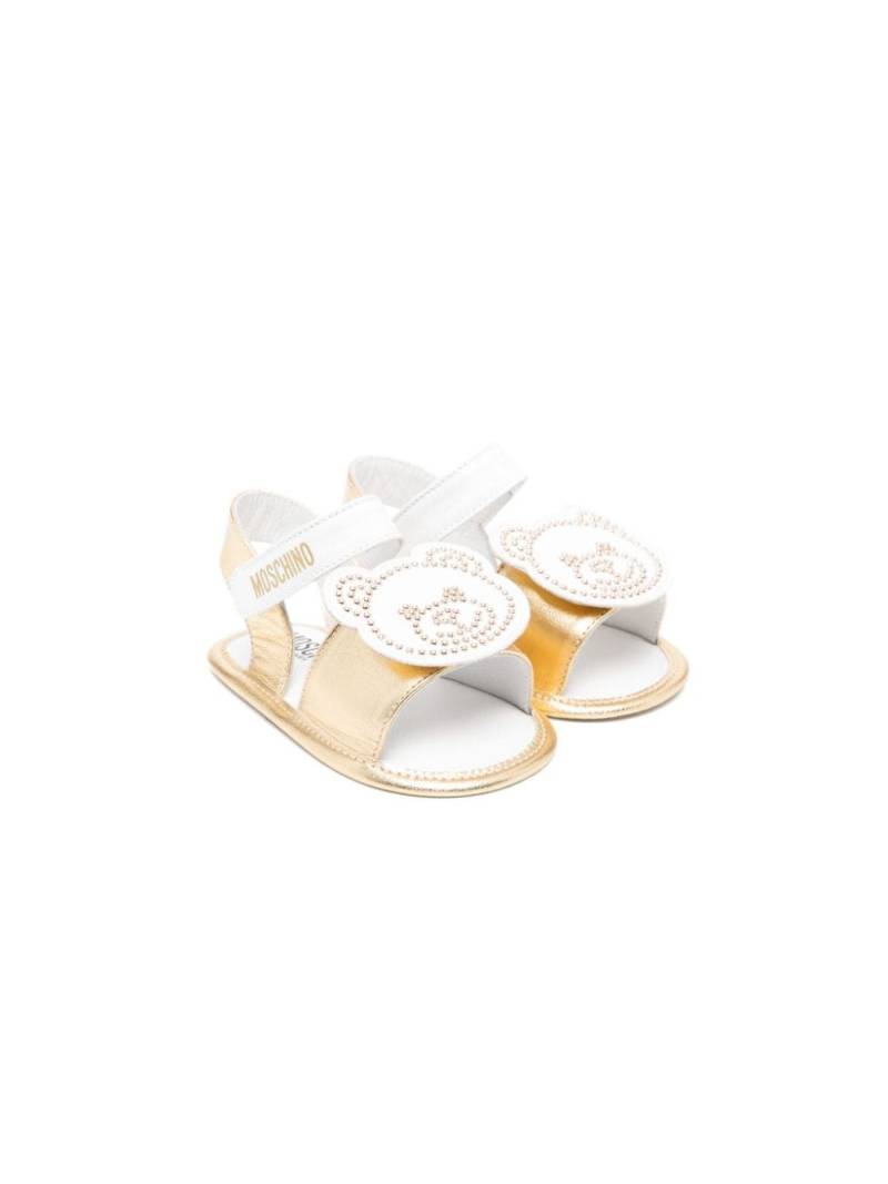 Moschino Kids Teddy Bear leather sandals - White von Moschino Kids