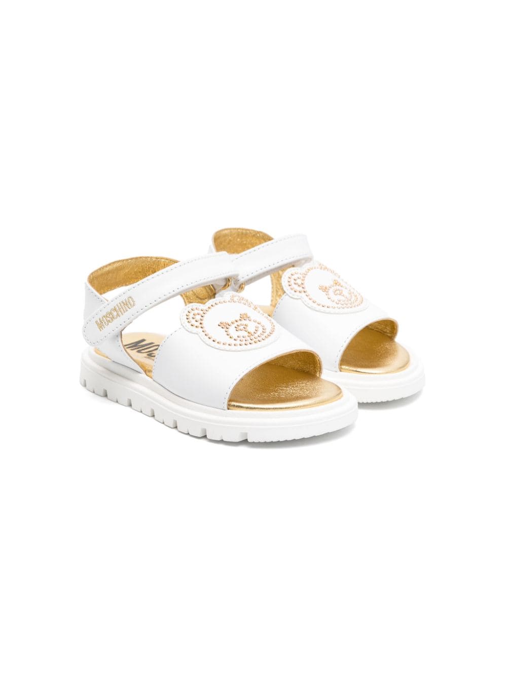 Moschino Kids Teddy Bear leather sandals - White von Moschino Kids