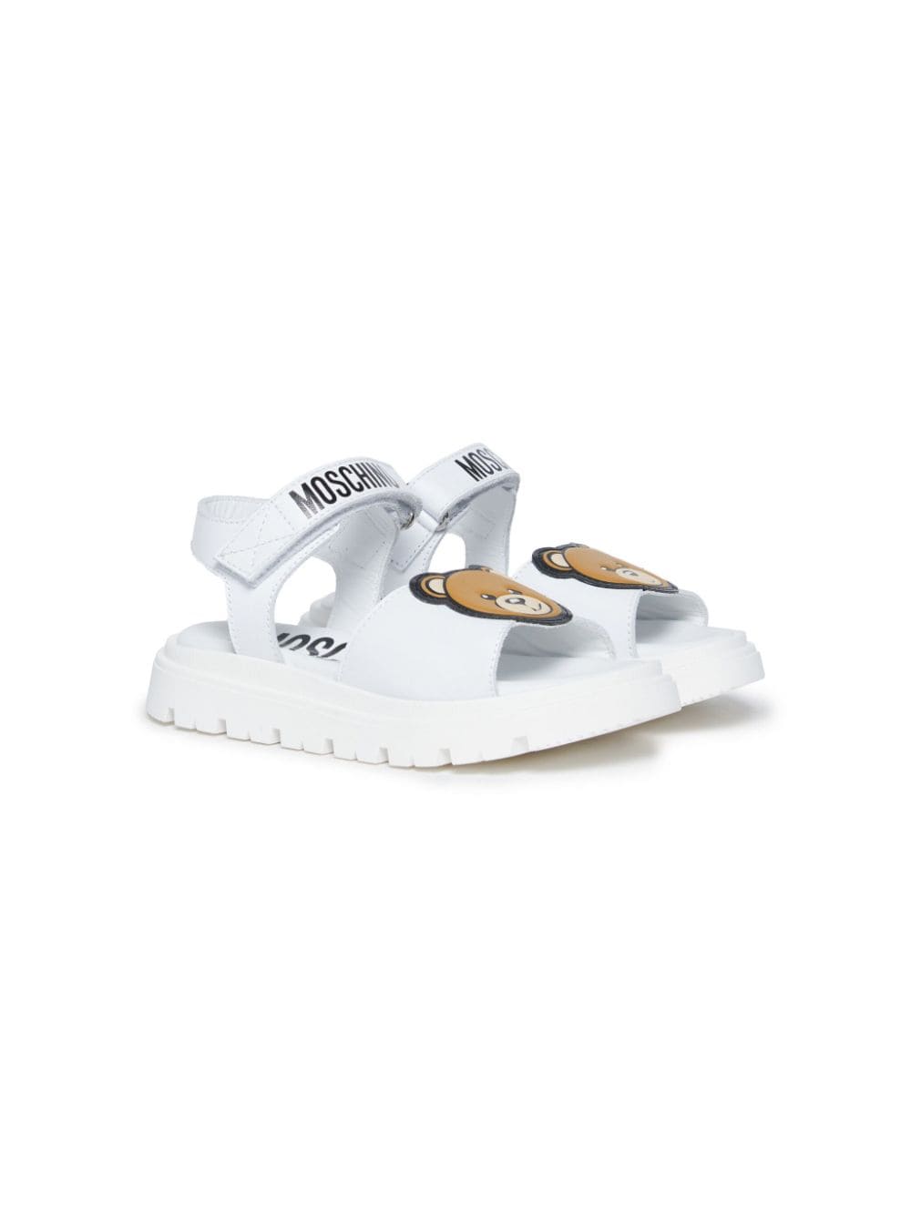 Moschino Kids Teddy Bear leather sandals - White von Moschino Kids