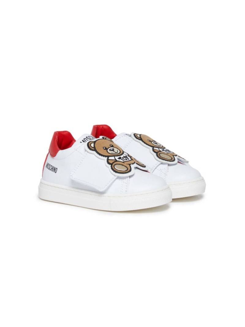 Moschino Kids Teddy Bear leather sneakers - White von Moschino Kids