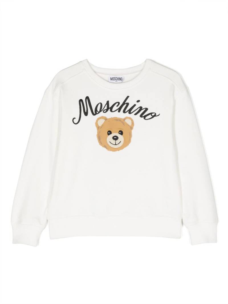 Moschino Kids Teddy Bear logo-embroidered sweatshirt - White von Moschino Kids