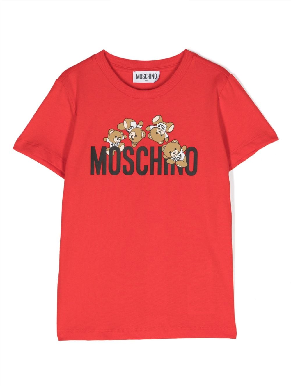 Moschino Kids Teddy Bear logo-print cotton T-shirt - Red von Moschino Kids