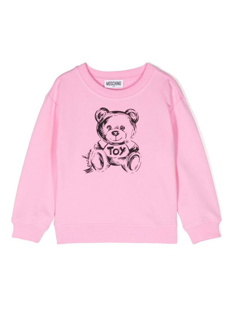 Moschino Kids Teddy Bear logo-print sweatshirt - Pink von Moschino Kids