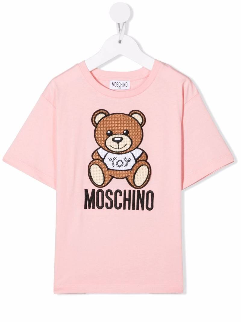 Moschino Kids Teddy Bear-motif cotton T-shirt - Pink von Moschino Kids