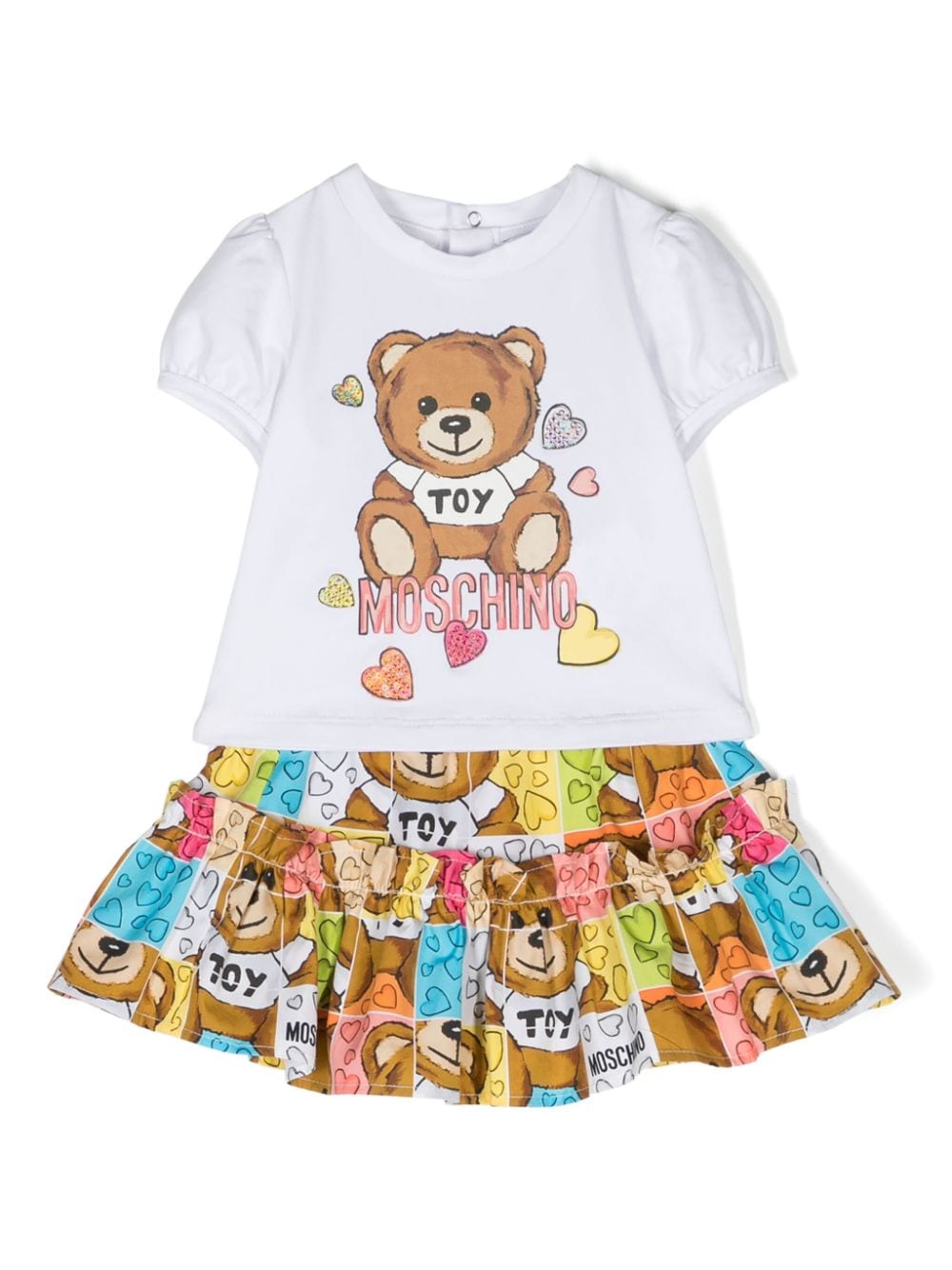 Moschino Kids Teddy Bear-motif cotton babywear set - Neutrals von Moschino Kids
