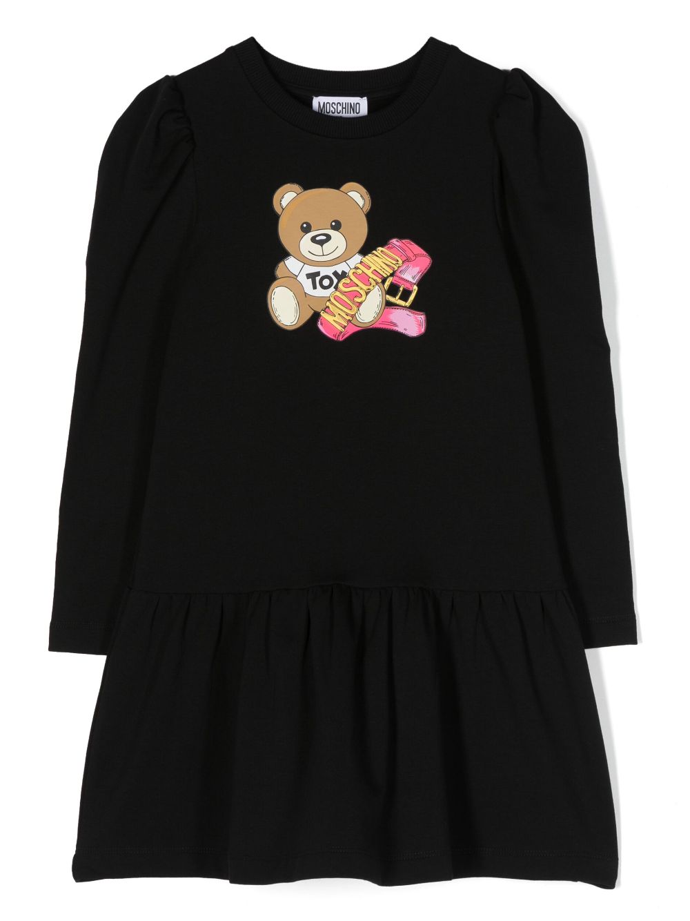 Moschino Kids Teddy Bear-motif cotton dress - Black von Moschino Kids