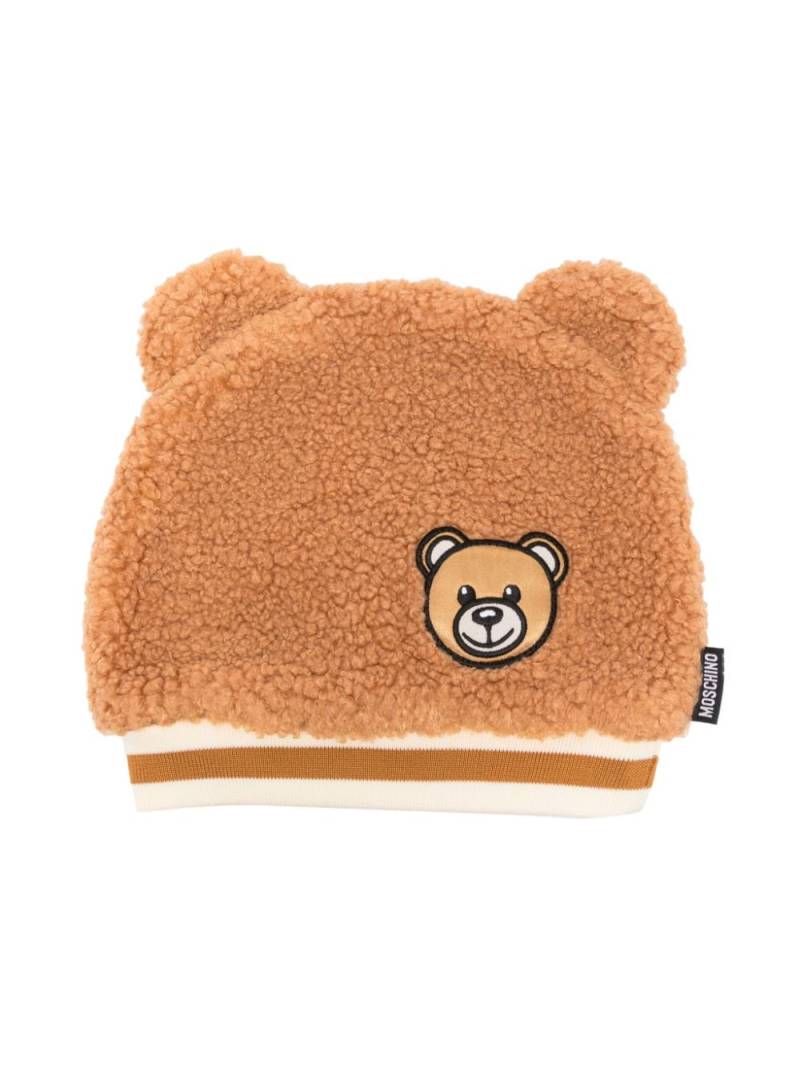 Moschino Kids Teddy Bear-motif cotton hat - Brown von Moschino Kids