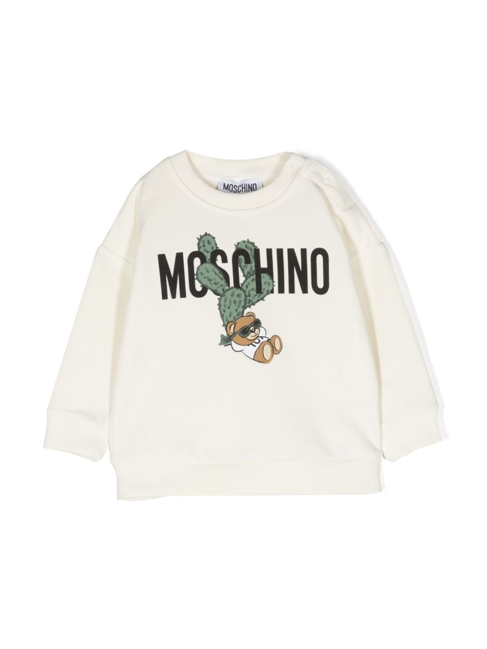 Moschino Kids Teddy Bear-motif cotton sweatshirt - Neutrals von Moschino Kids