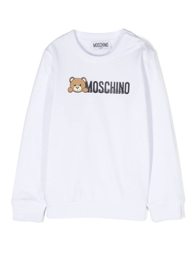 Moschino Kids Teddy Bear-motif cotton sweatshirt - White von Moschino Kids