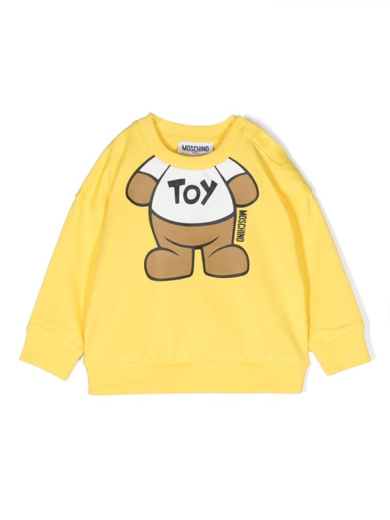 Moschino Kids Teddy Bear-motif cotton sweatshirt - Yellow von Moschino Kids