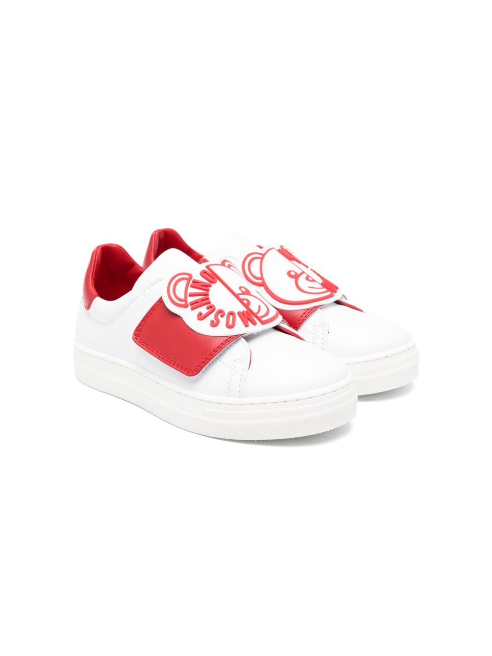 Moschino Kids Teddy-Bear-motif leather sneakers - White von Moschino Kids