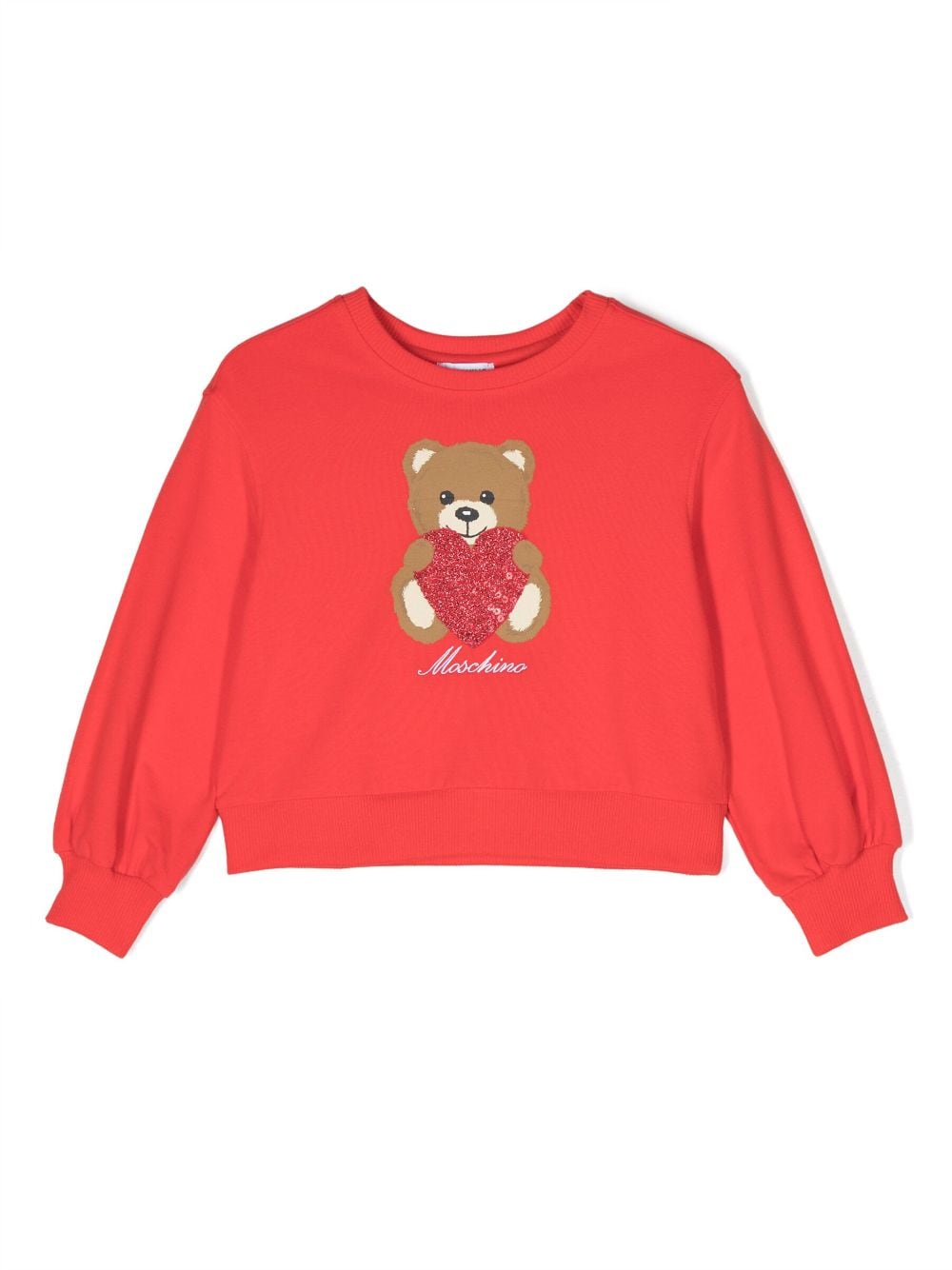 Moschino Kids Teddy Bear-motif ribbed sweatshirt - Red von Moschino Kids
