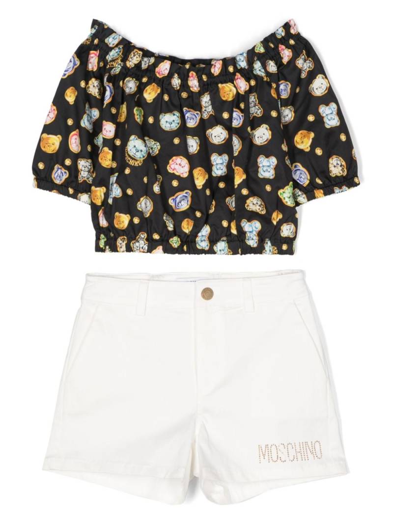 Moschino Kids Teddy Bear-motif shorts set - Black von Moschino Kids