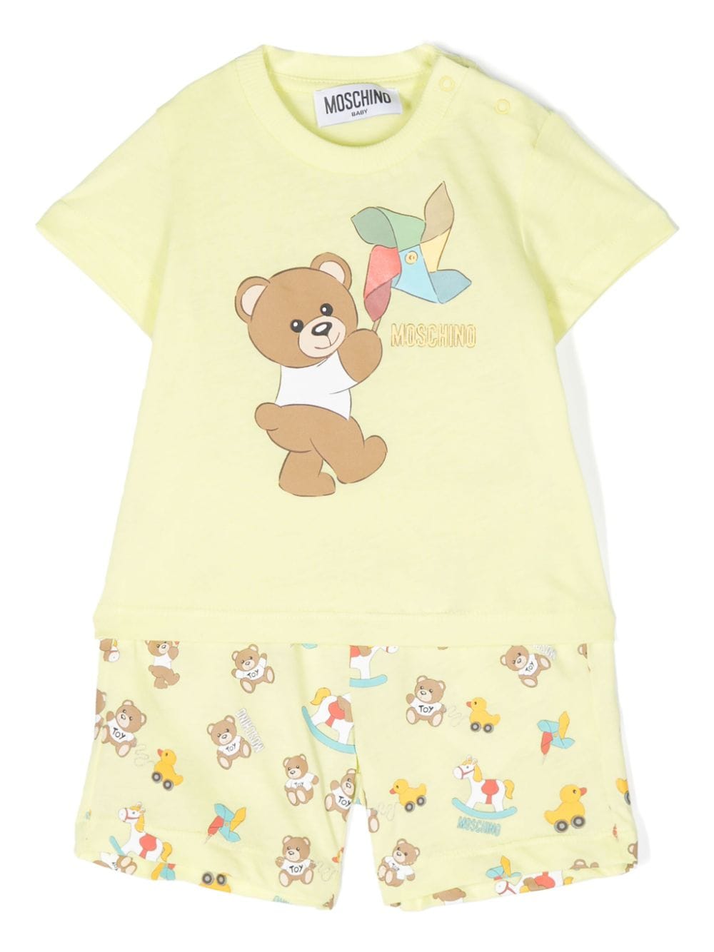 Moschino Kids Teddy Bear-motif shorts set - Green von Moschino Kids