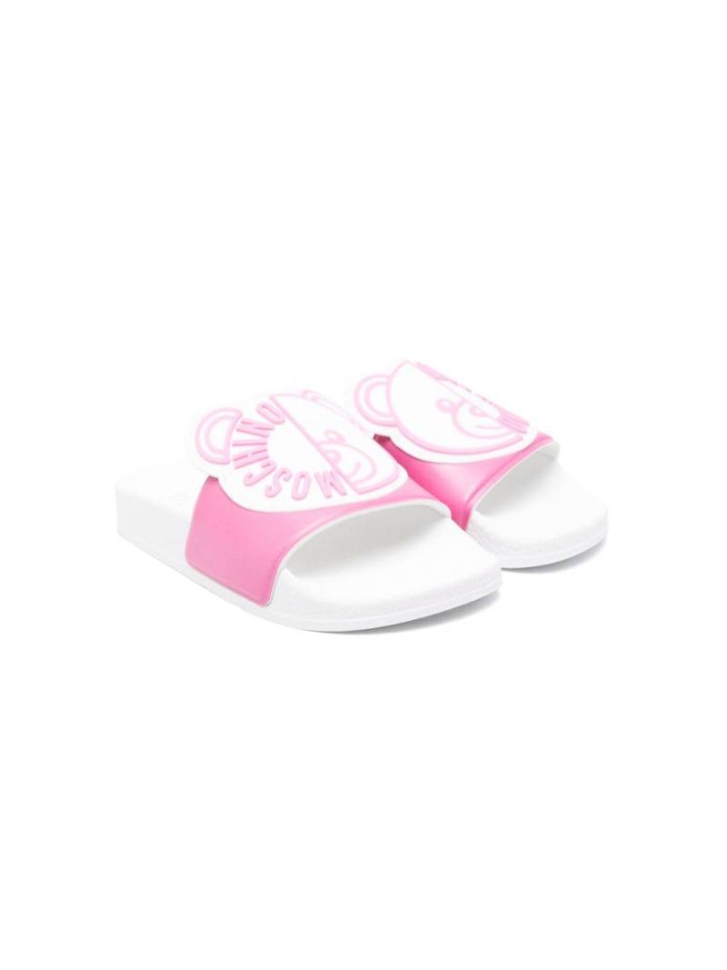 Moschino Kids Teddy-Bear-motif slides - Pink von Moschino Kids