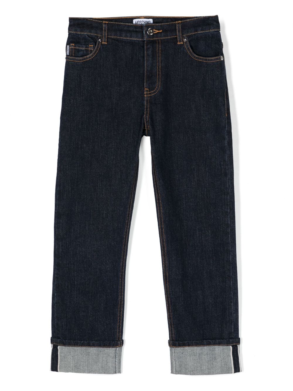 Moschino Kids Teddy Bear-motif straight-leg jeans - Blue von Moschino Kids