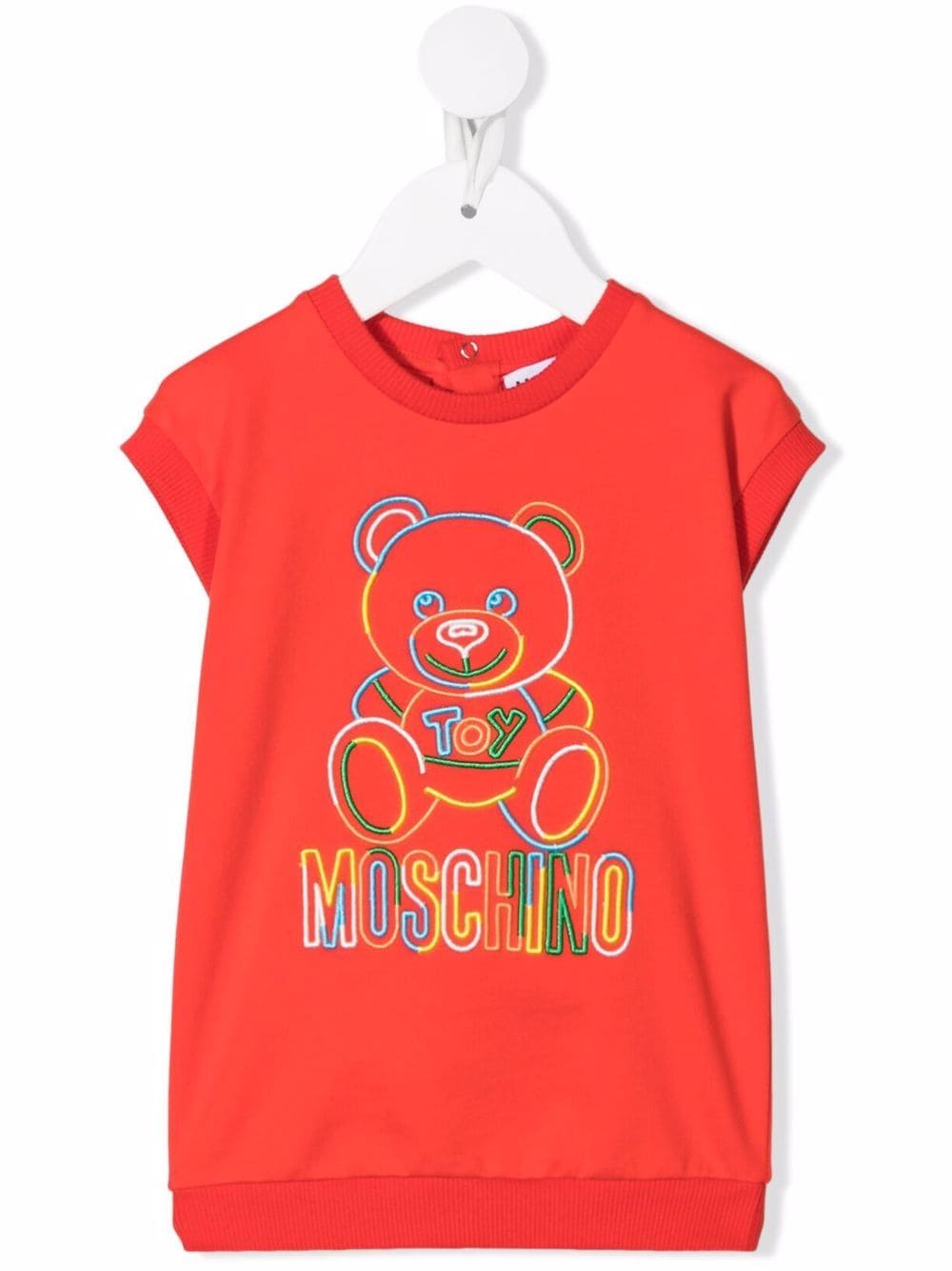 Moschino Kids Teddy Bear motif sweater dress - Red von Moschino Kids