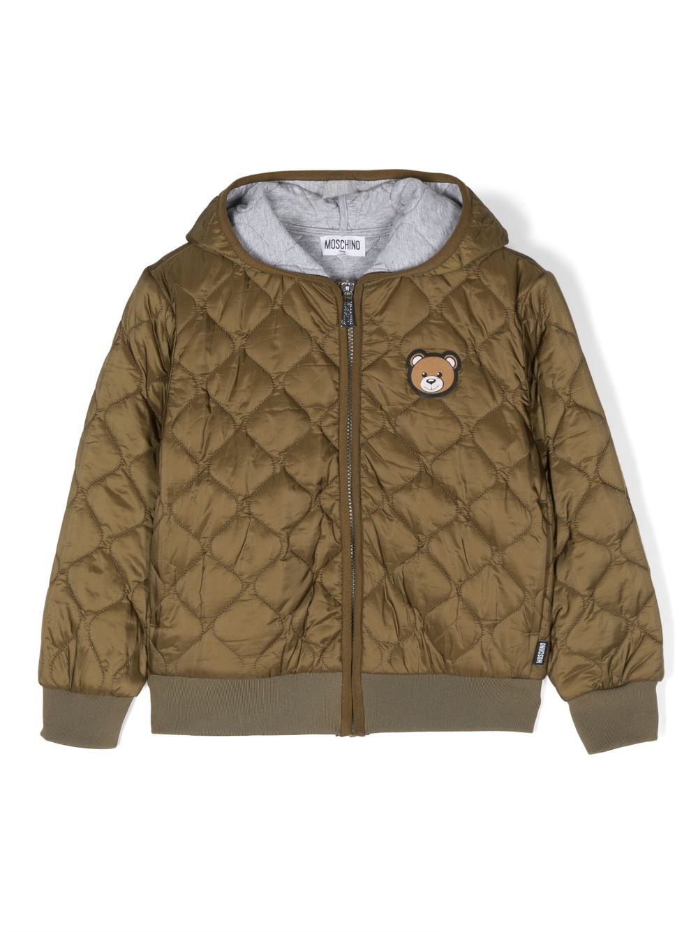 Moschino Kids Teddy Bear-patch quilted jacket - Green von Moschino Kids