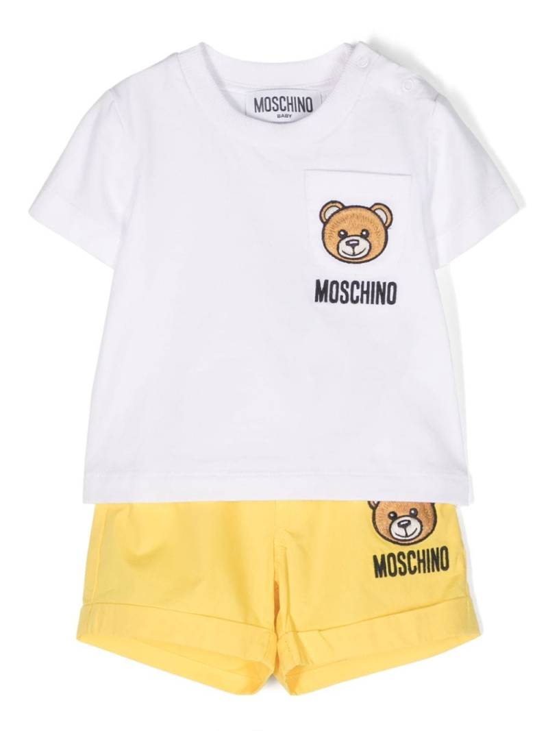 Moschino Kids Teddy Bear-patch shorts set - Yellow von Moschino Kids